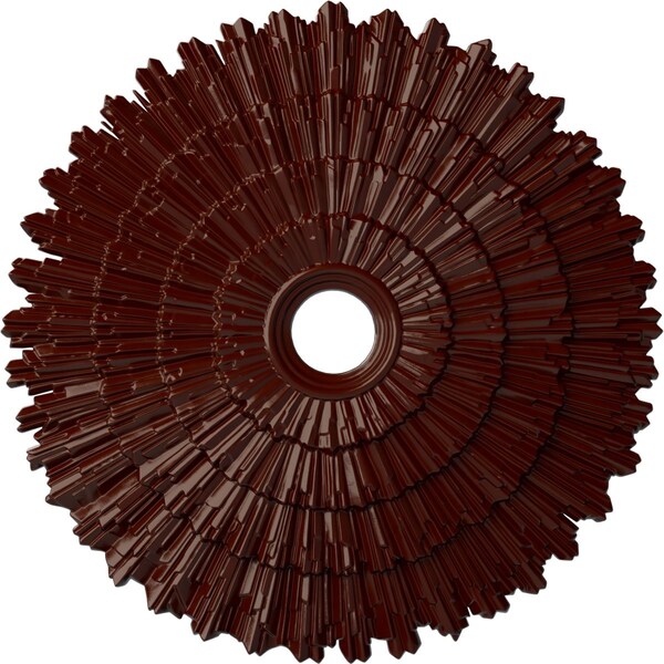 Ekena Millwork Eryn Ceiling Medallion (Fits Canopies up to 4"), 24 3/4"OD x 3 1/4"ID x 1 7/8"P, Brushed Mahogany CM24ENBMF - main